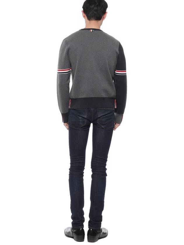 RWB Striped Crew Neck Knit Top Grey - THOM BROWNE - BALAAN 6