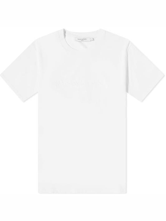 Paris Embroidery Logo Short Sleeve T-Shirt White - MAISON KITSUNE - BALAAN.