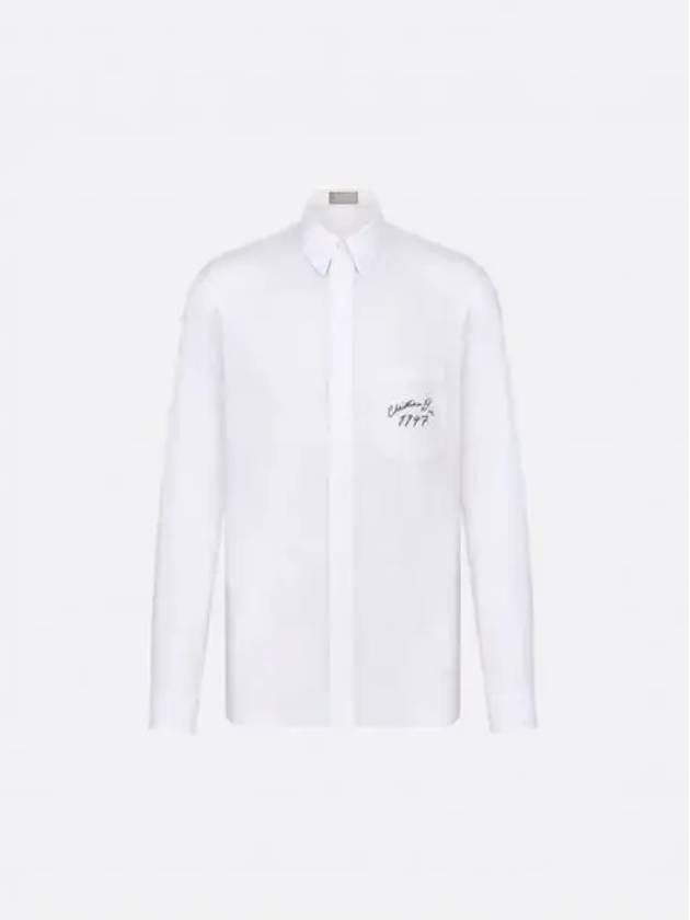 Handwritten 1947 Cotton Poplin Long Sleeve Shirt White - DIOR - BALAAN 2