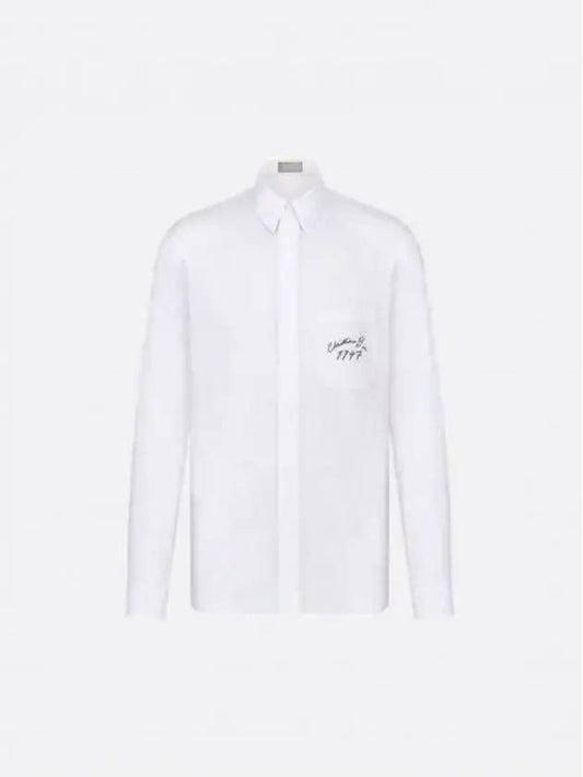 Handwritten 1947 Cotton Poplin Long Sleeve Shirt White - DIOR - BALAAN 2