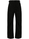 Twisted Cotton Twill Straight Pants Black - LEMAIRE - BALAAN 2