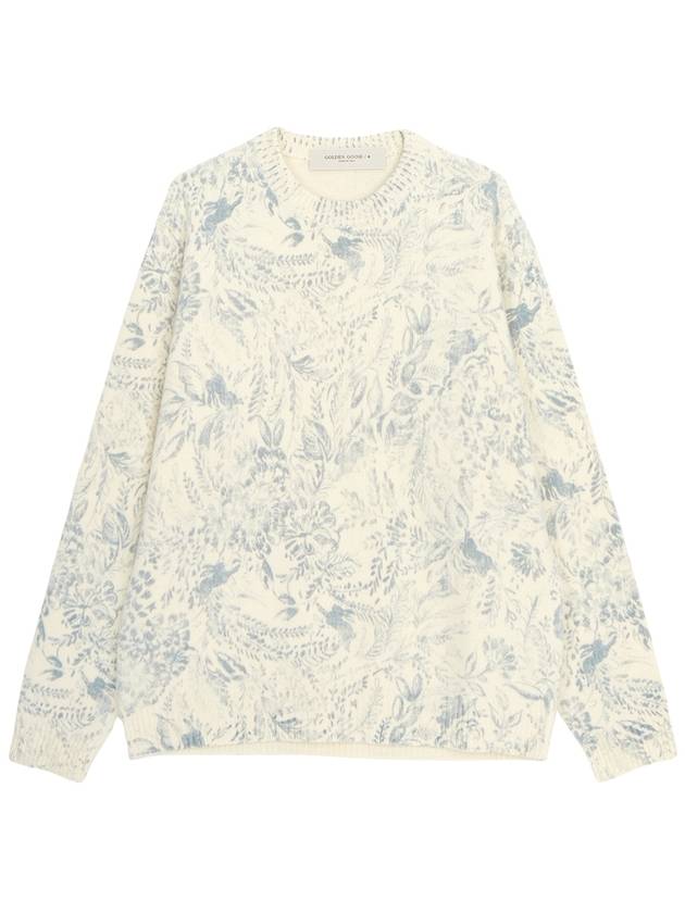 Toile De Jouy Pattern Round Neck Knit Top Heritage White - GOLDEN GOOSE - BALAAN 2