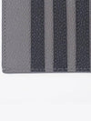 Pebble Calfskin 4-Bar Applique Note Card Wallet Grey - THOM BROWNE - BALAAN 6