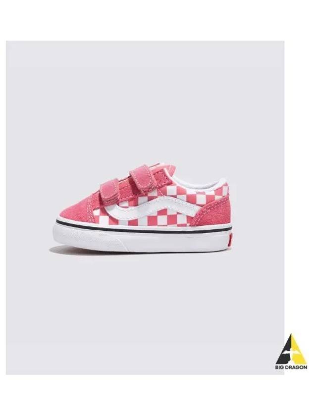 KIDS Old School Velcro Toddler Color THEORY Checkerboard Honeysuckle VN0009RCCHL1 - VANS - BALAAN 1