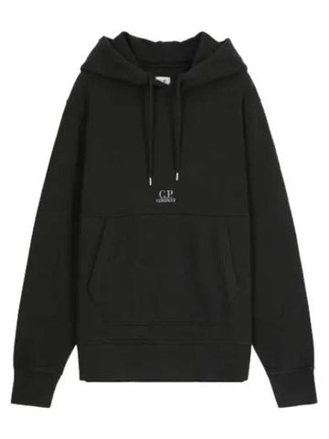 Logo Hooded Black Sweatshirt - CP COMPANY - BALAAN 1