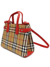 Women s Burberry 4076947 Red Trim Check Banner Small Tote 2WAY gt bag Gangbuk used luxury goods - BURBERRY - BALAAN 4