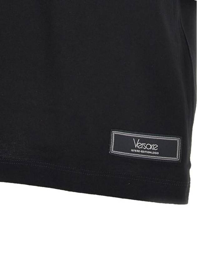 Logo Crewneck Short Sleeve T-Shirt Black - VERSACE - BALAAN 5