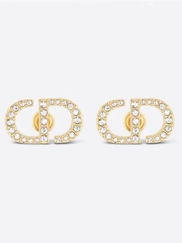 Petit CD Stud Crystal Earrings Gold - DIOR - BALAAN 2