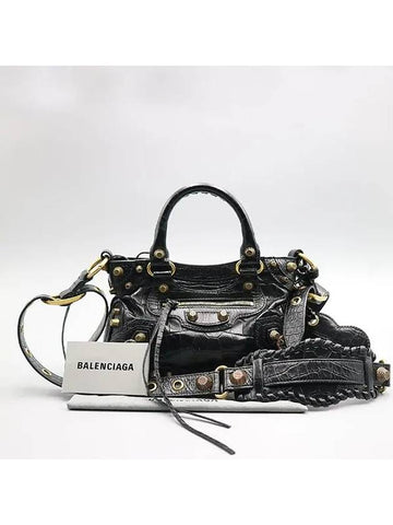 751523 Black gold Neo Cargol small tote bag strap - BALENCIAGA - BALAAN 1