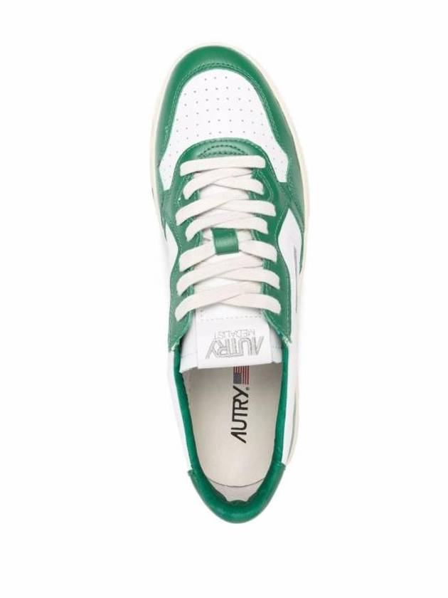 Men's Medalist Leather Low Top Sneakers Green - AUTRY - BALAAN 5