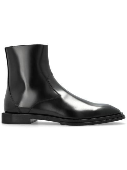 Logo Plaque Zip-Up Ankle Boots Black - ALEXANDER MCQUEEN - BALAAN 2