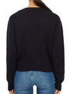 Embroidered Logo Crew Neck Cashmere Knit Top Navy - SPORTY & RICH - BALAAN 5