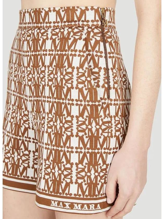 Anagni Logo Graphic Shorts Brown - MAX MARA - BALAAN 6