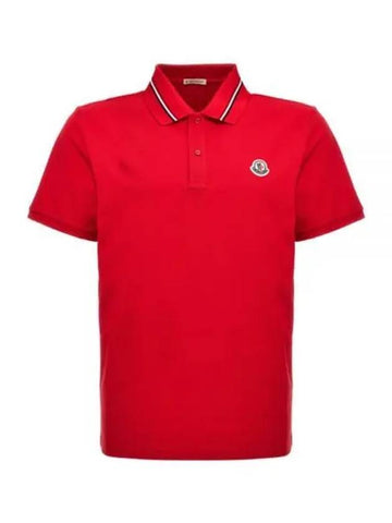 24 8A00021 89A16 455 Logo Patch Polo Shirt - MONCLER - BALAAN 1