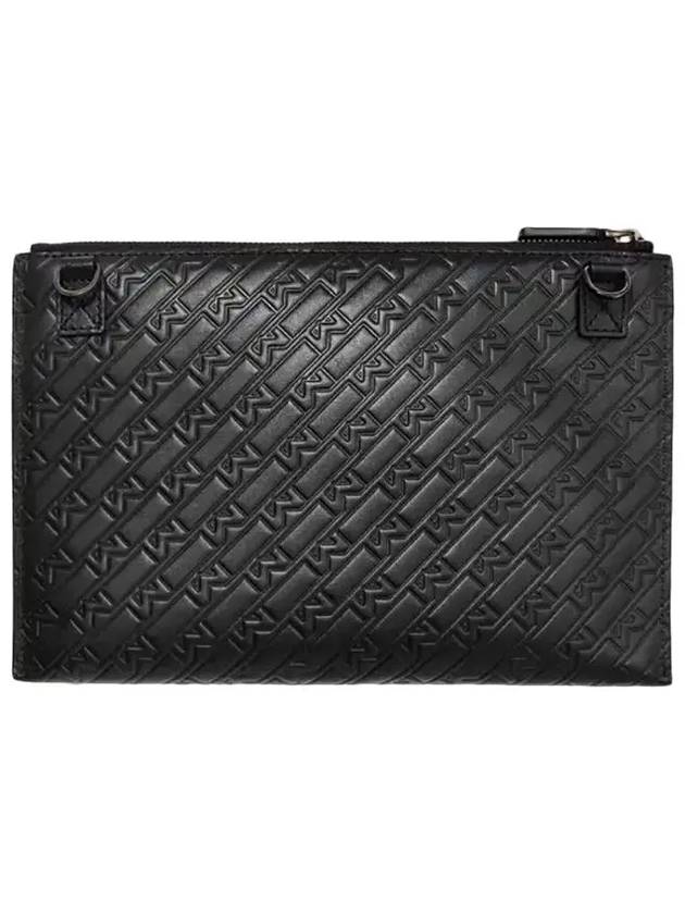 M Gram 4810 Logo Debossed Panel Leather Top Zipper Clutch Bag - MONTBLANC - BALAAN 2