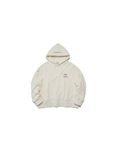 Glossy Logo Crop Hoodie Cream - YCW - BALAAN 2