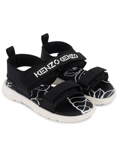 Kids Women Logo Velcro Sandals Black K59032 09B - KENZO - BALAAN 2