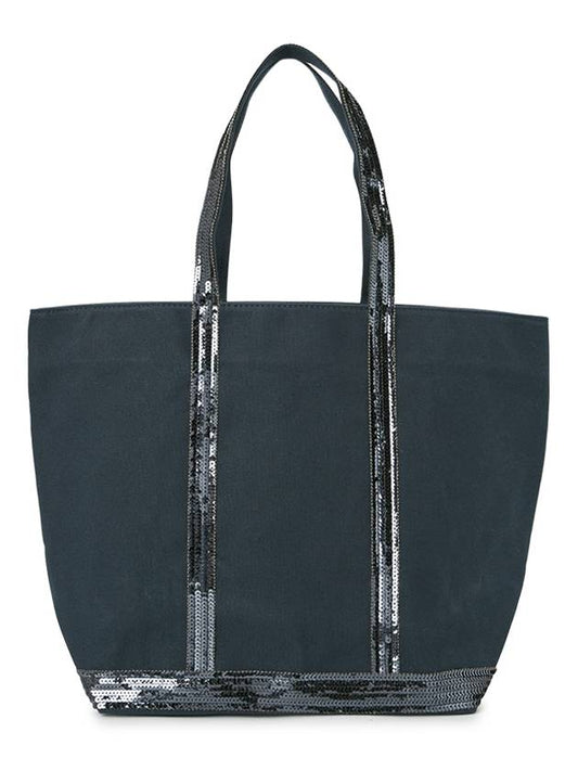 Cabas Moyen Sequin Tote Bag Navy - VANESSA BRUNO - BALAAN 2