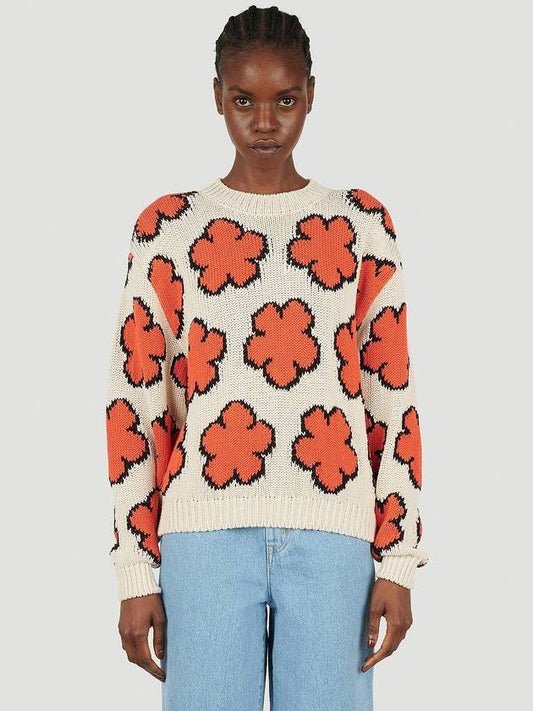 Boke Flower Cotton Sweatshirt Orange White - KENZO - BALAAN 1