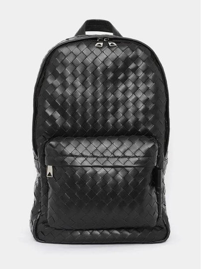 Intrecciato Medium Calfskin Backpack Black - BOTTEGA VENETA - BALAAN 2