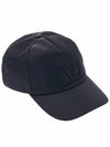 V Embroidered Logo Nylon Ball Cap Black - VALENTINO - BALAAN 5