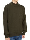 Men's Mock Neck Wool Knit Top Khaki - TEN C - BALAAN 4