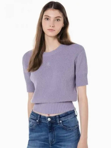 JEANS Women s Lavender Balloon Short Sleeve Knit Top J222165 PC1 - CALVIN KLEIN - BALAAN 1