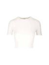 Cotton Cropped Short Sleeve T-Shirt White - LOEWE - BALAAN 2