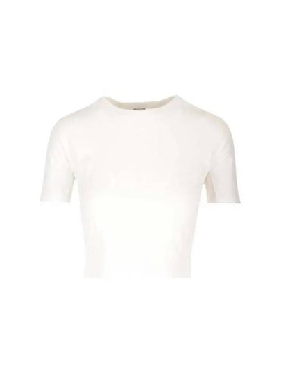 Cotton Cropped Short Sleeve T-Shirt White - LOEWE - BALAAN 2