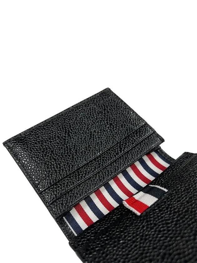 Debossed Pebble Card Wallet Black - THOM BROWNE - BALAAN 6