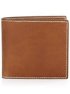 Vacchetta Leather Bill Fold Wallet Natural Brown - THOM BROWNE - BALAAN 3