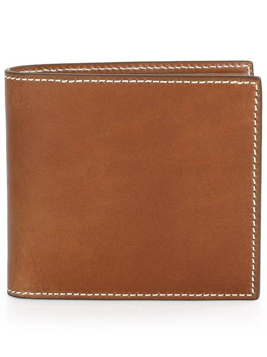 Vacchetta Leather Bill Fold Wallet Natural Brown - THOM BROWNE - BALAAN 2