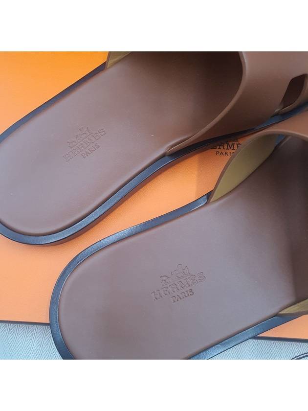 Izmir Leather Slippers Gold - HERMES - BALAAN 4