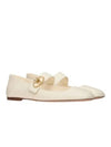 V Logo Rocker Mary Jane Ballerina White - VALENTINO - BALAAN 1