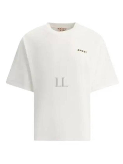 Logo Print Short Sleeve T-Shirt White - MARNI - BALAAN 2