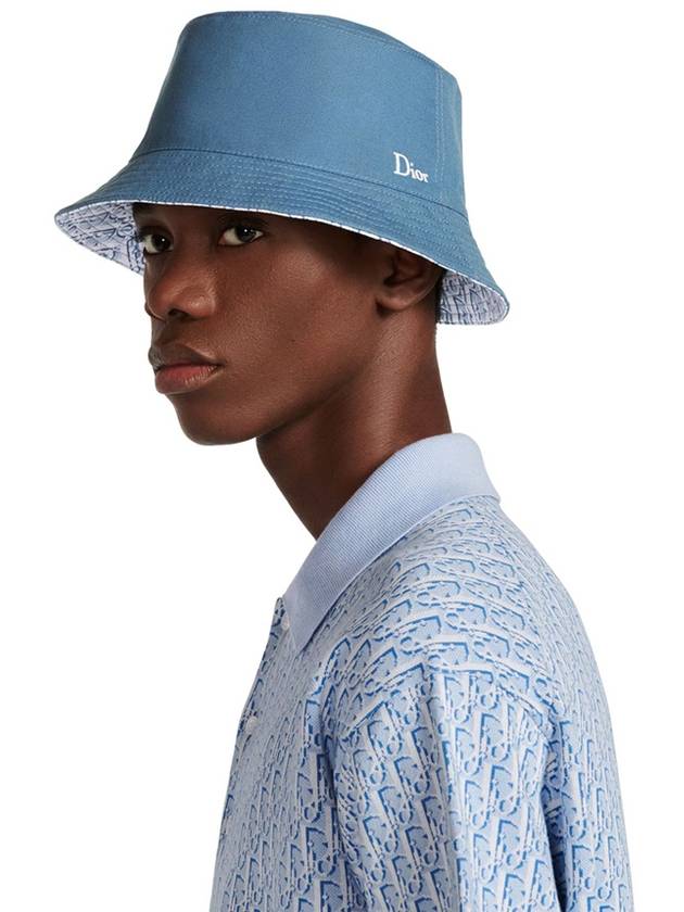 Reversible Oblique Bucket Hat Blue - DIOR - BALAAN 4