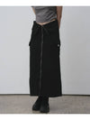 Two way zipper cargo long skirt Black - THE GREEN LAB - BALAAN 1