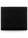 Classic Logo Textured Leather Half Wallet Black - SAINT LAURENT - BALAAN 4