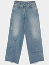 Stitching Detail Denim Straight Jeans Blue - GIVENCHY - BALAAN 3