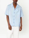 Camp Collar Pocket Cotton Short Sleeve Shirt Sky Blue - AMI - BALAAN 2