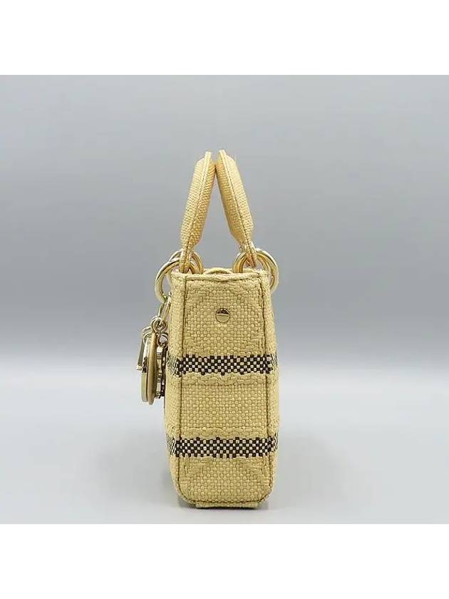 M0540 Lady D Joy Bag Medium Cannage Natural Raffia Tote Shoulder Strap 2WAY - DIOR - BALAAN 3