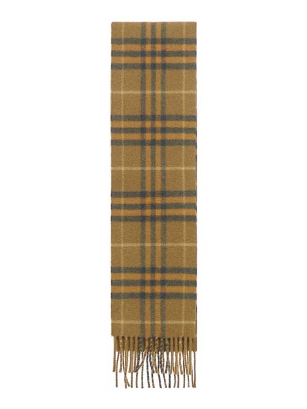 Narrow Check Cashmere Scarf Furrow - BURBERRY - BALAAN 1