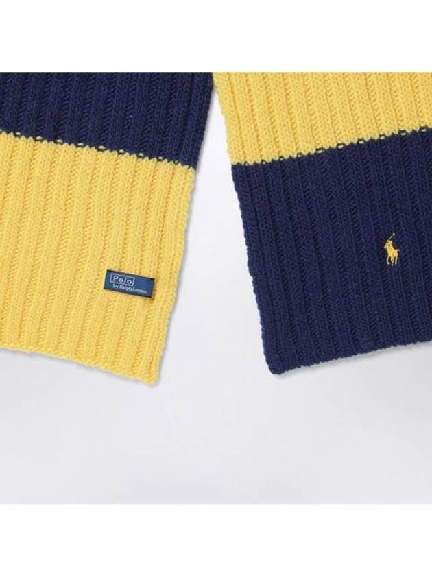 Striped Wool Muffler Yellow Blue - POLO RALPH LAUREN - BALAAN 4