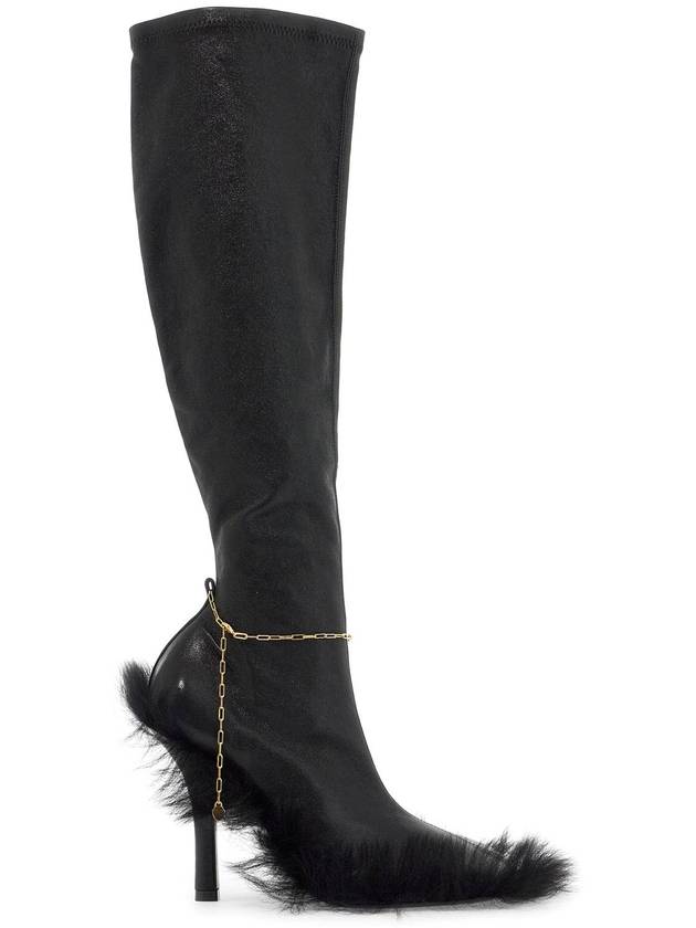 Slinky Leggings Leather Long Boots Black - BURBERRY - BALAAN 2