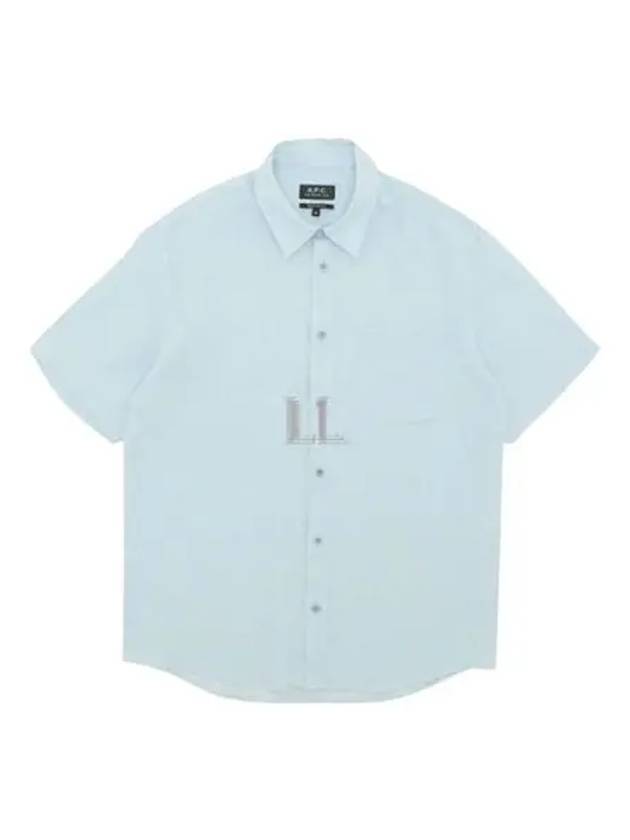 Bellini Linen Short Sleeve Shirt Blue - A.P.C. - BALAAN 2