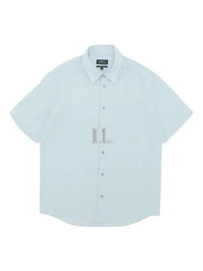 Bellini Linen Short Sleeve Shirt Blue - A.P.C. - BALAAN 2