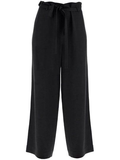 Fluid Tie Waist Slacks Black - TOTEME - BALAAN 2