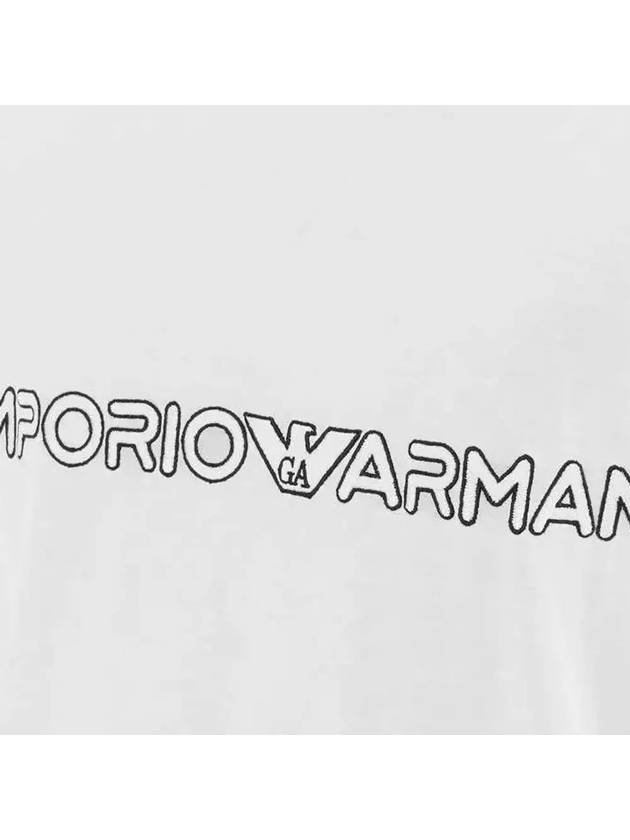 Embroidered Logo Short Sleeve T-Shirt White - EMPORIO ARMANI - BALAAN 5