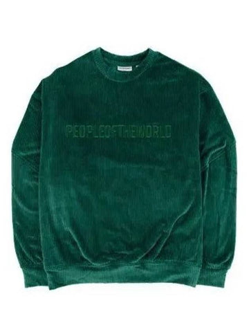 Corduroy Balboa Sweatshirt Deep Green - PEOPLE OF THE WORLD - BALAAN 1