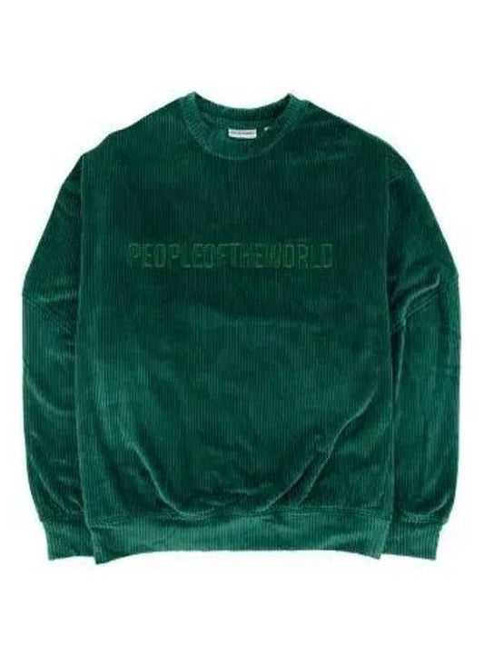 Corduroy Balboa Sweatshirt Deep Green - PEOPLE OF THE WORLD - BALAAN 1